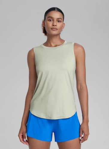 CRZ YOGA Lightweight Racerback Tank Top - color: Fog Green, size: Medium