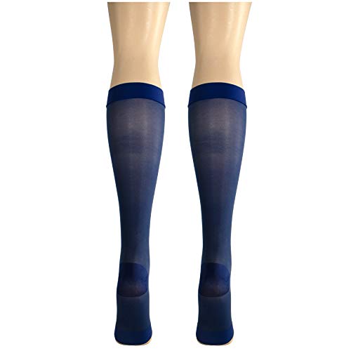 Truform Sheer Compression Stockings, 15-20 mmHg, Women's Knee High Length, Open Toe, 20 Denier, Blue, Small - color: Blue, size: Small (1 Pair)