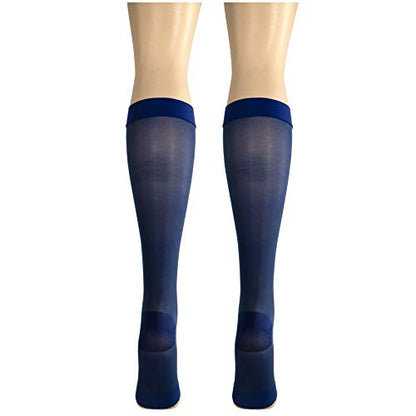 Truform Sheer Compression Stockings, 15-20 mmHg, Women's Knee High Length, Open Toe, 20 Denier, Blue, Small - color: Blue, size: Small (1 Pair)