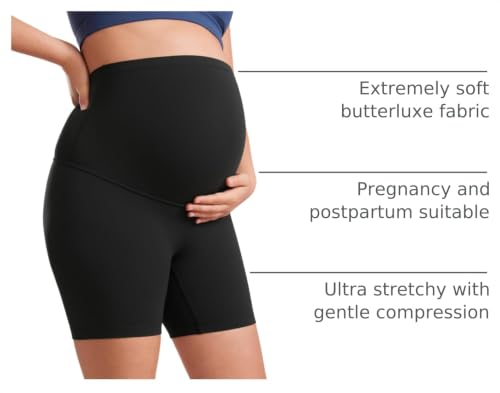 CRZ YOGA Maternity Biker Shorts 6" - color: Black, size: Small