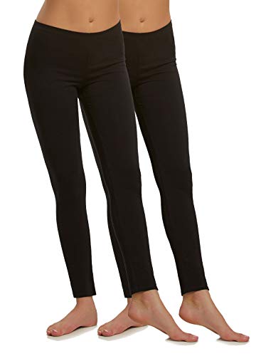 Felina Cotton Modal Leggings, Extra Lightweight Legging for Women - color: Black, size: Medium