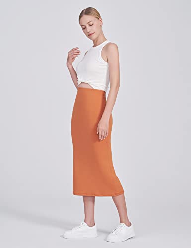 POSHDIVAH Maternity Skirt Over The Belly - color: Camel, size: Large