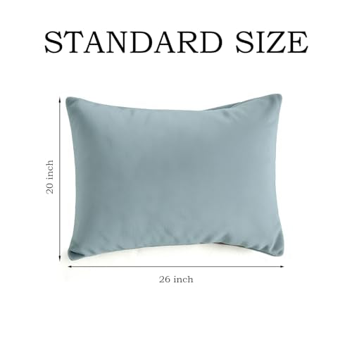 Set of 2 Brushed Microfiber Pillowcases 20x26 inch Baby Blue - color: Baby Blue, size: Standard