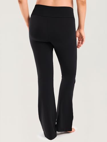 MOMANDA Cotton Maternity Foldover Pants 30.5" - color: Black, size: Large