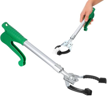 15.7" Aluminum Reacher Grabber – Lightweight Pick-Up Tool for Trash & Objects, Foldable Arm Extender for Indoor/Outdoor Use, Mobility Aid for Seniors & Wheelchair Users