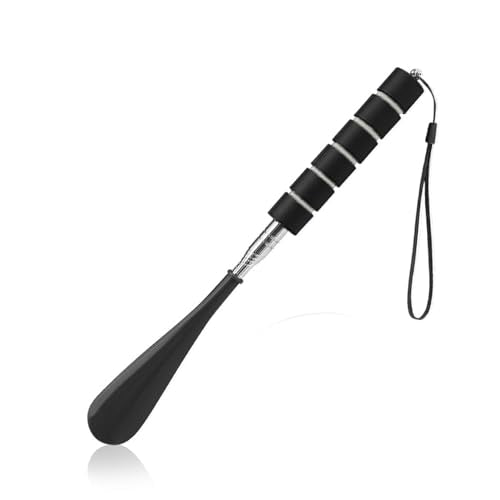 Shoe Horn Long Handle Retractable Shoehorn Telescopic Foldable Shoe Puller Adjustable Shoe Aids Easy Slip on - color: Black