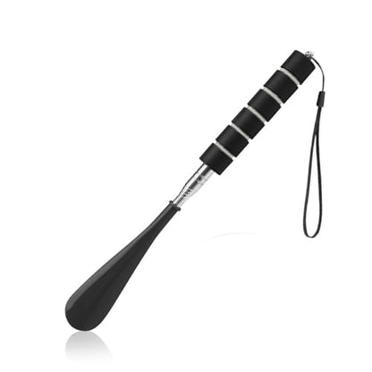 Shoe Horn Long Handle Retractable Shoehorn Telescopic Foldable Shoe Puller Adjustable Shoe Aids Easy Slip on - color: Black