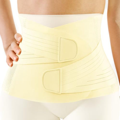 FREETOO Postpartum Belly Band Wrap for Women,Abdominal Binder Post Surgery - color: Light Cream