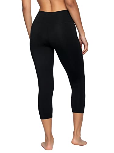 Felina Super Soft Sueded Women's Capri Legging, Squat Proof & Breathable - color: Black, size: 2X