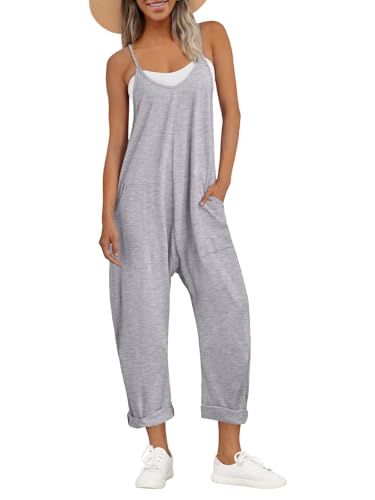 AUTOMET Womens Jumpsuits Casual Summer Romper Beach Vacation Outfits 2026 - color: Gray, size: Small
