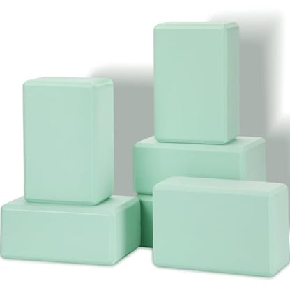 Wettarn 6 Pack EVA Yoga Blocks Bulk, Non Slip Pilates Brick - color: Mint Green