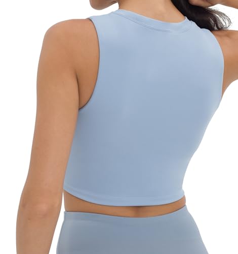 V VOCNI Nursing Tank Tops Racerback Breastfeeding Crop Top - color: Blue, size: Small