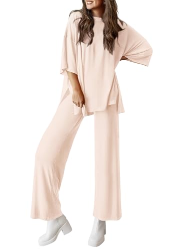 PRETTYGARDEN Two Piece Sets for Women Lounge Matching Set - color: Beige, size: Large