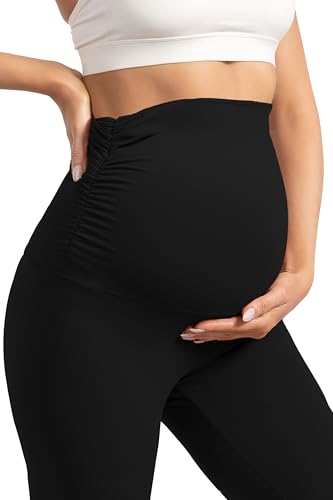 YUDSUD Maternity Leggings with Pockets Over The Belly - color: Black, size: Small