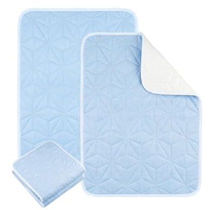 2 Pack QuiltedWaterproof Pads for Bed Washable 18x24 Inch Blue - color: Blue, size: 18"x24"