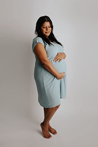 Three Little Tots Plus Size Labor and Delivery Hospital gown Maternity Nursing Nightgown Multi - color: Blue Bird, size: Small-Medium