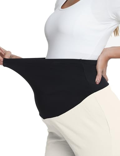 V VOCNI Maternity Pants Wide Leg Palazzo Flowy Pants - color: Beige, size: X-Large