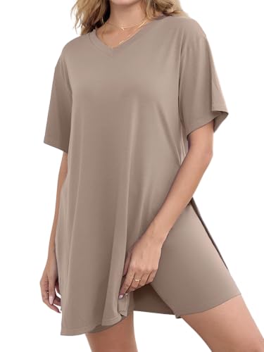 Plus Size Women 2 Piece Outfits Shorts Sets with Pockets - color: Brown, size: 3X-Large
