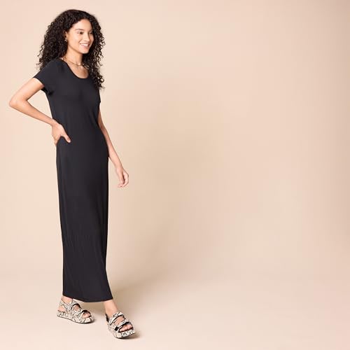 Amazon Essentials Women's Short-Sleeve Maxi Dress - color: Black, size: X-Small