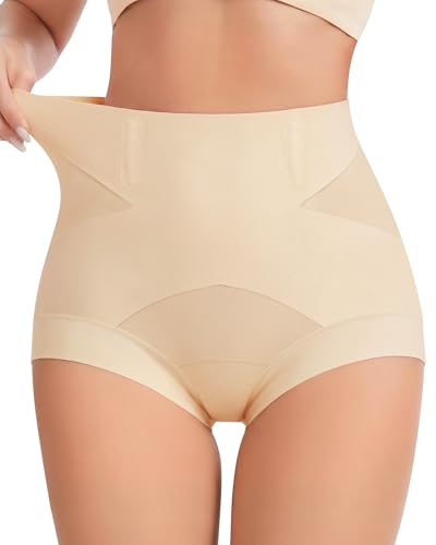 Women's Tummy Control Shapewear Underwear, High Waisted Body Shaper - color: Beige, size: Medium
