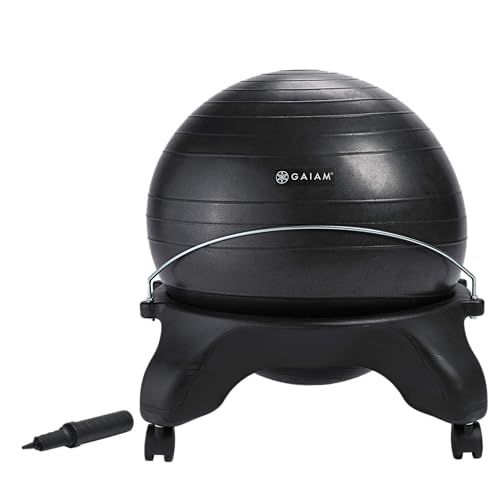Gaiam Classic Backless Balance Ball Chair, Charcoal - color: Charcoal, style: Backless