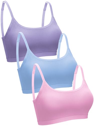 Blulu 3/6/12 Pack Camisole Bra Wireless Bralette - color: Pastel Color, size: Small