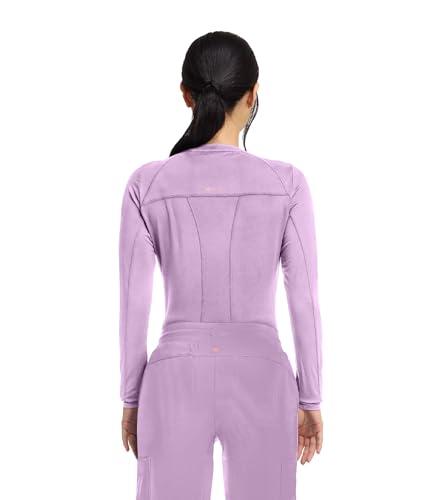 Cherokee Infinity Long Sleeve Underscrubs for Women Round Neck Top - color: Livewire Lilac, size: Medium