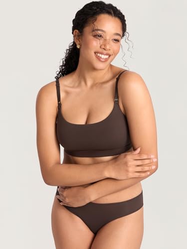 MOMANDA Cotton Nursing Bras for Breastfeeding - color: Clay Brown, size: Small
