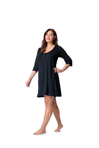 Motherhood Maternity Women's Sleep Henley - color: Core Black, size: XX-Large