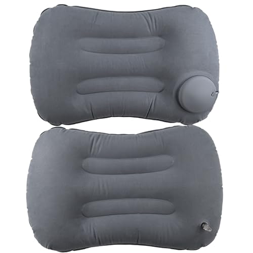 2 Pack Inflatable Camping Pillow, Ultralight Travel Air Pillows (Grey) - color: 2 X Grey