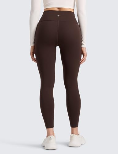 CRZ YOGA Matte Fleece Lined Leggings 25'' - color: Hot Fudge Brown, size: Small