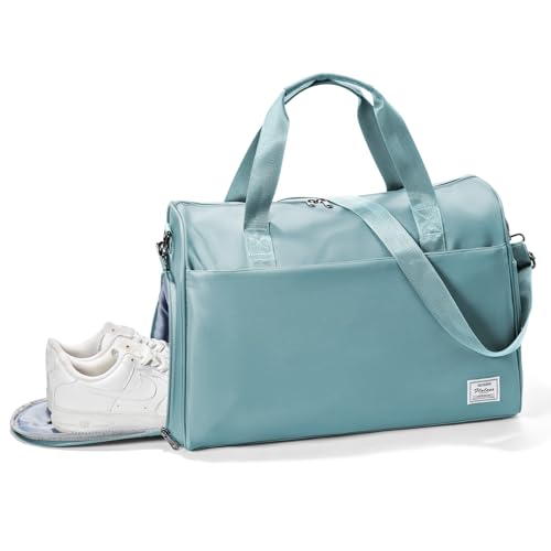Travel Weekender Bags with Shoe Compartment Overnight Bag Light Blue - color: K4-Light Blue