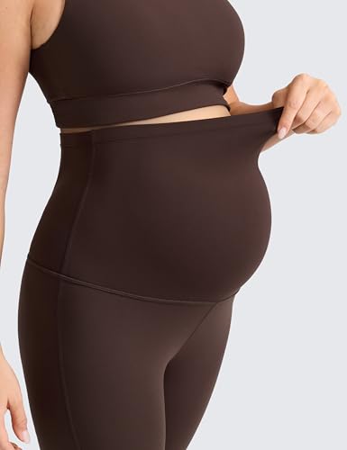 CRZ YOGA Maternity Flare Leggings 31" - color: Hot Fudge Brown, size: Medium