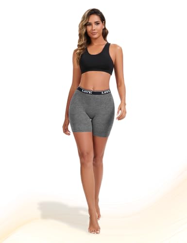Molasus Womens Boxer Briefs High Waisted Modal Boy Shorts Underwear(Regular&Plus Size) - color: Royal Blue/Magenta/Black/Grey, size: Medium