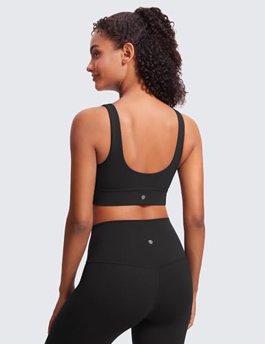 CRZ YOGA Butterluxe U Back Sports Bras - color: Black, size: Medium