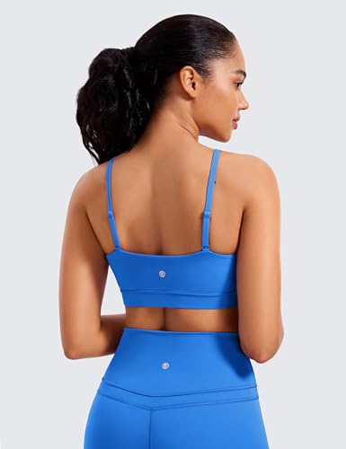 CRZ YOGA Butterluxe Thin Strap Sports Bra - color: Sparkle Blue, size: Medium