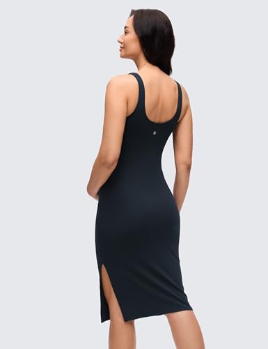 CRZ YOGA Maternity Nursing Midi Dress - color: True Navy, size: Medium