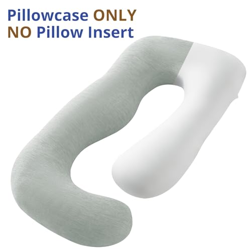 Sasttie Cooling Pregnancy Pillow Cover for 57-inch Maternity, Light Grey - color: Light Grey