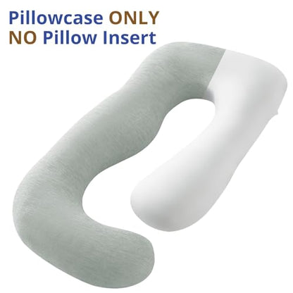 Sasttie Cooling Pregnancy Pillow Cover for 57-inch Maternity, Light Grey - color: Light Grey