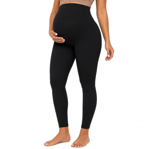 Sunzel Maternity Leggings, Over Belly Pregnancy Yoga Pants, Buttery Soft - color: 25" Black, size: Small