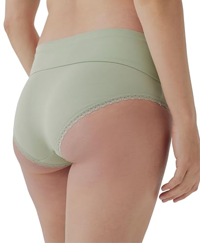 Pact Organic Cotton Maternity Foldover Hipster Underwear for Pregnancy Postpartum, 4 pack - color: Spring Brights