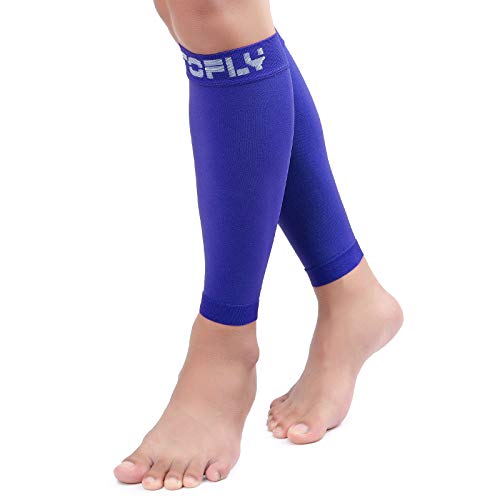 TOFLY Calf Compression Sleeve 20-30mmHg 1 Pair Footless For Men & Women - color: Navy Blue, size: Small (1 Pair)