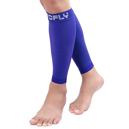 TOFLY Calf Compression Sleeve 20-30mmHg 1 Pair Footless For Men & Women - color: Navy Blue, size: Small (1 Pair)
