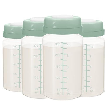10oz Breastmilk Storage Bottle, Compatible with Momcozy Milk Cooler 22oz & Spectra Pumps, BPA-Free Wide-Neck Collection Bottles for Pumping & Fridge, Breastfeeding Essentials, 4PCS - size: 10oz-4pcs