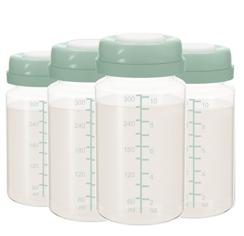 10oz Breastmilk Storage Bottle, Compatible with Momcozy Milk Cooler 22oz & Spectra Pumps, BPA-Free Wide-Neck Collection Bottles for Pumping & Fridge, Breastfeeding Essentials, 4PCS - size: 10oz-4pcs