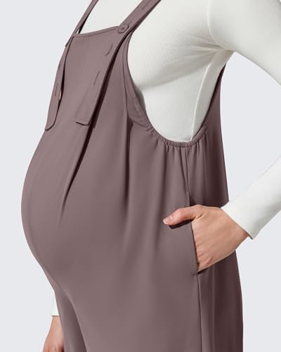 G4Free Shiftready Maternity Jumpsuit Pregnancy Overalls Adjustable Casual - color: Taupe, size: X-Large