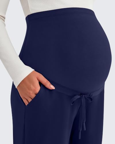G4Free EverGoing Maternity Joggers with Pockets Drawstring Pregnancy Pants - color: Royal Blue, size: X-Large