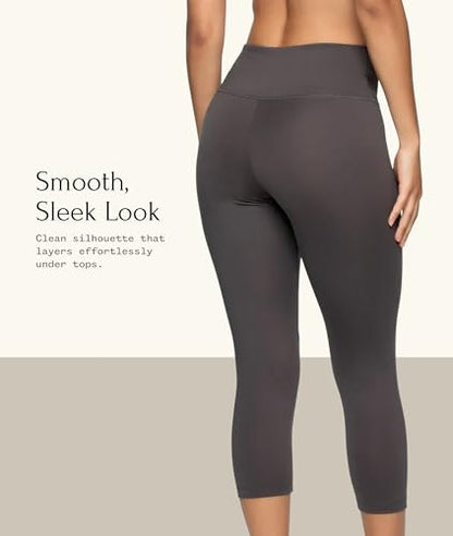 Felina Super Soft Sueded Women's Capri Legging, Squat Proof & Breathable - color: Charcoal, size: Small