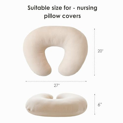MairMore 2 Pack Muslin Baby Nursing Pillow Covers，Cover Only - color: Pink Blossom