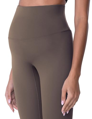 POSHDIVAH Maternity Leggings for Women Pregnancy Yoga Pants - color: Black Brown, size: Medium